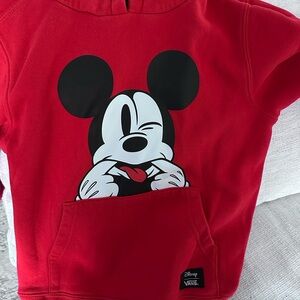 Vans Kids Red Hoodie with Mickey Mouse Design